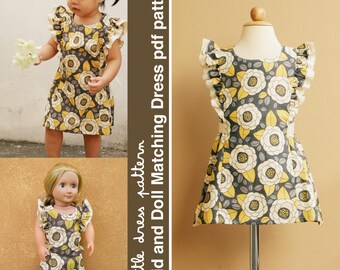 Anya Kid and Doll Matching Dress - PDF Pattern, PDF Downloadable, Easy Pattern