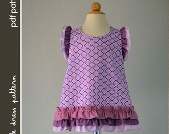 NEW Caroline Dress - PDF Pattern - Size 12 months to 8 years old and tutorial, PDF Downloadable, Easy Pattern