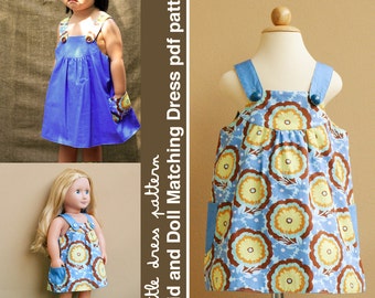 Payton Reversible Kid and Doll Matching Dress - PDF Pattern, PDF Downloadable, Easy Pattern