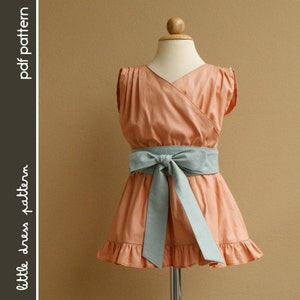 Harley Dress - PDF Pattern - Size 12 months to 8 years old and tutorial, PDF Downloadable, Easy Pattern
