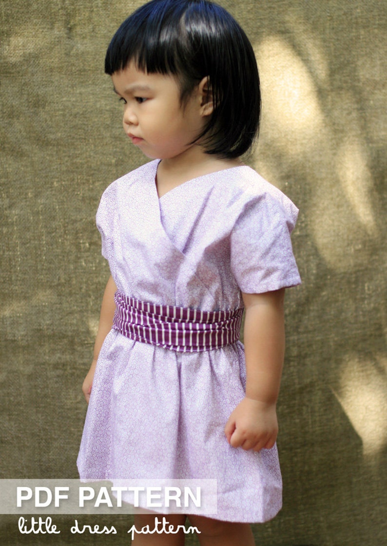 Kimono Dress PDF Pattern Size 12 months to 8 years old and tutorial, PDF Downloadable, Easy Pattern image 4