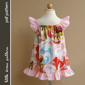 Lauren Dress - PDF Pattern - Size 12 months to 8 years old and tutorial, PDF Downloadable, Easy Pattern