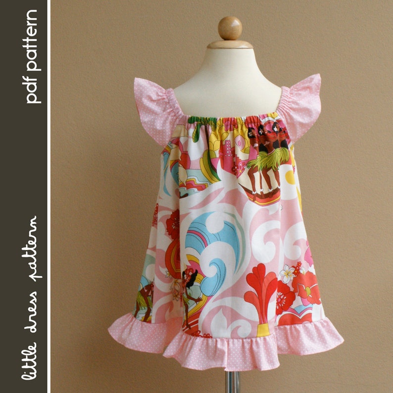 Lauren Dress PDF Pattern Size 12 months to 8 years old and tutorial, PDF Downloadable, Easy Pattern image 1