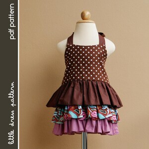 Brandy Dress - PDF Pattern - Size 12 months to 8 years old and tutorial, PDF Downloadable, Easy Pattern
