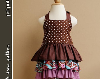 Brandy Dress - PDF Pattern - Size 12 months to 8 years old and tutorial, PDF Downloadable, Easy Pattern