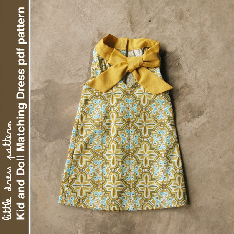 Sara Kid and Doll Matching Dress PDF Pattern, PDF Downloadable, Easy Pattern image 2