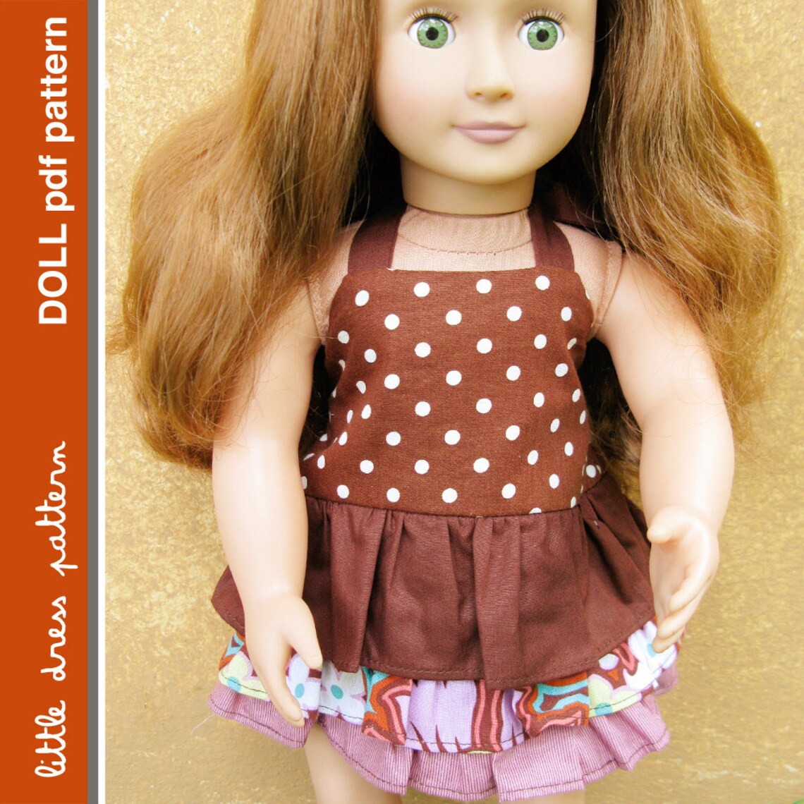 Brandy Doll Dress PDF Pattern Doll Size 18 Inch, PDF Downloadable, Easy