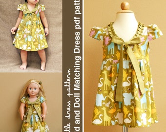 Stella Kid and Doll Matching Dress - PDF Pattern, PDF Downloadable, Easy Pattern