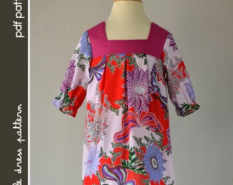 NIEUW Leah Dress - PDF-patroon - maat 12 maanden tot 8 jaar oud en tutorial, PDF downloadbaar, eenvoudig patroon