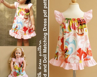 Lauren Kid en Doll bijpassende jurk - PDF-patroon, PDF downloadbaar, eenvoudig patroon