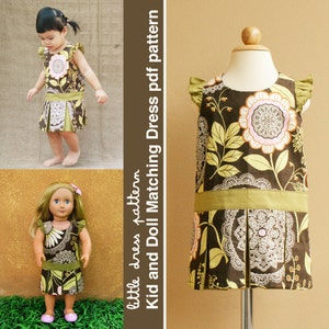 Morgan Kid and Doll Matching Dress - Patron PDF, PDF téléchargeable, Patron facile