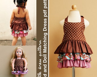 Brandy Kid en Doll bijpassende jurk - PDF-patroon, PDF downloadbaar, eenvoudig patroon