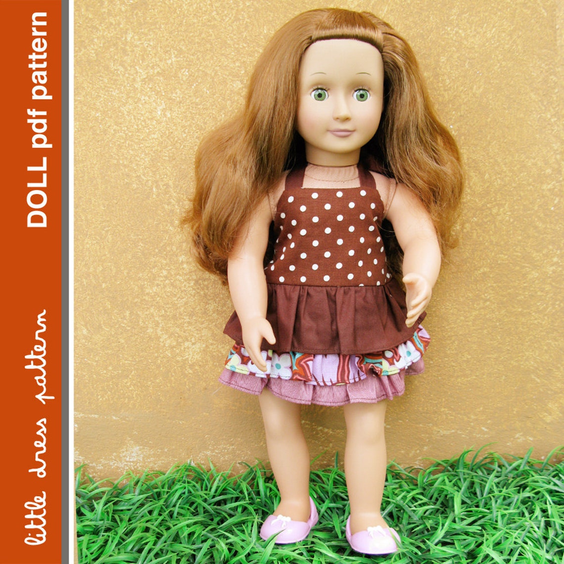 Brandy Doll Dress PDF Pattern Doll Size 18 Inch, PDF Downloadable, Easy