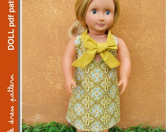 Sara Doll Dress - PDF-patroon - Popgrootte 18 inch, PDF downloadbaar, eenvoudig patroon