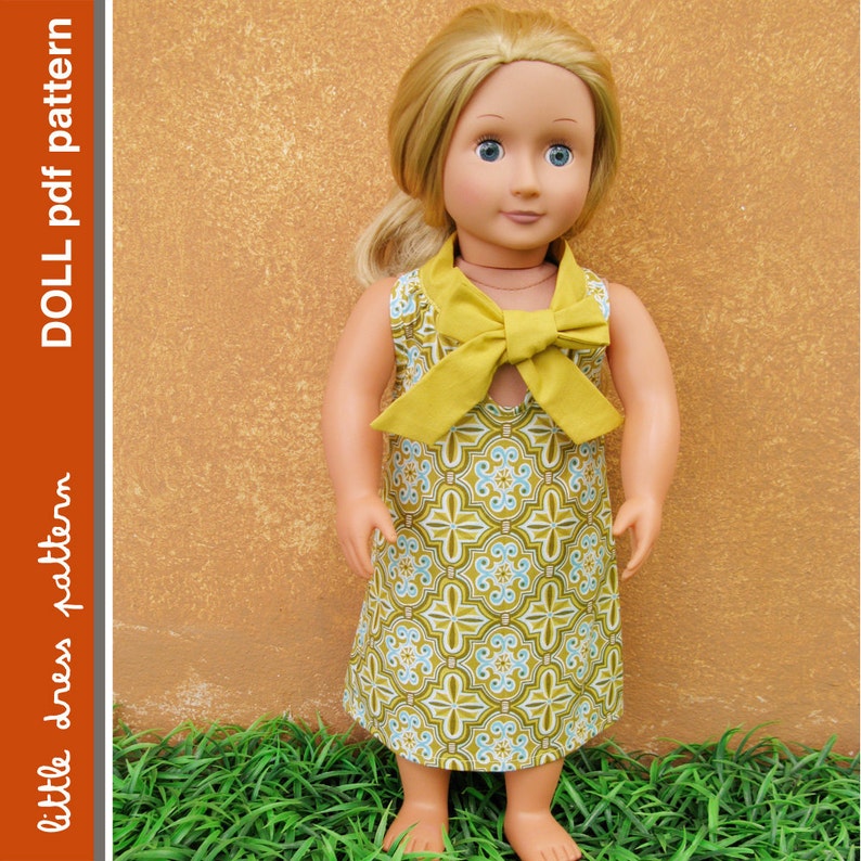 Sara Doll Dress PDF Pattern Doll Size 18 inch, PDF Downloadable, Easy Pattern image 1