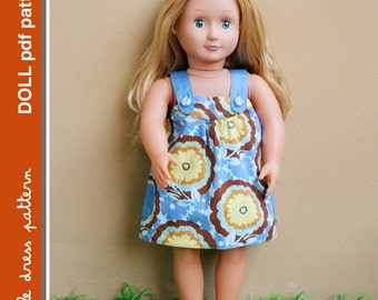 Payton Reversible Doll Dress - PDF Pattern - Doll Size 18 inch, PDF Downloadable, Easy Pattern