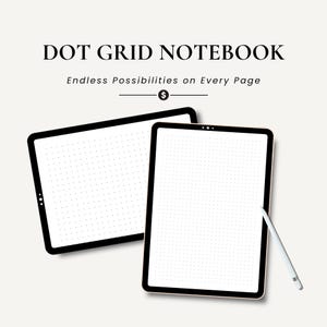 Cuaderno imprimible de 100 páginas con cuadrícula de puntos en PDF / Bullet Journal / Tamaños A4, A5 y Carta / Descarga instantánea