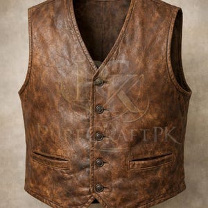 Vintage Genuine Sheep Leather Vest, Old-West Cowboy Style, Steampunk Waistcoat, Festival Outfit