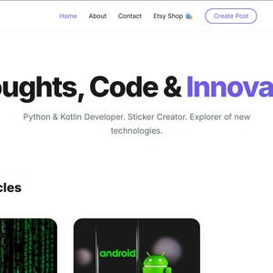 Minimalist Personal Portfolio & Blog Website Template | HTML, CSS, JS | Dark/Light Mode | Frontend Developer Mini Project | Source Code