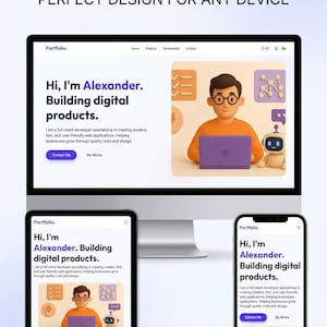 Modern Developer Portfolio & Blog Template | React, Tailwind CSS, TypeScript | Multilingual (EN/RU) | Responsive Personal Website for Softwa
