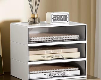 Organizador de cajones de escritorio, unidad de almacenamiento minimalista para escritorio, soporte para material de oficina, caja de almacenamiento para maquillaje y manualidades, organizador de espacio de trabajo en el hogar.