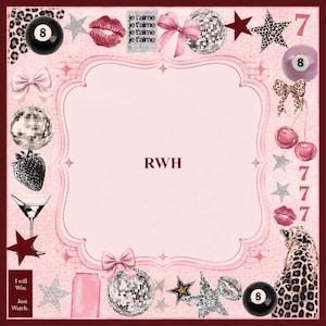 Personalized Coquette Mahjong Mat, Custom Pink Disco Ball Mahjong Table Mat, Glam Leopard Mahjong Gift For Her
