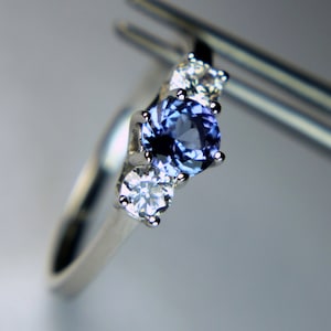 Genuine Tanzanite Round in an Accented Sterling Silver Ring