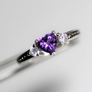 Gorgeous Genuine African Amethyst Heart in a Pretty Accented Sterling Silver Setting