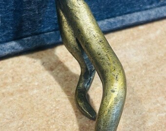 Vintage Solid Brass Twisted Peppers Antlers Horns Bottle Opener 167 Grams 6.5”