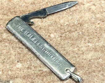 Navaja de bolsillo antigua de la compañía Meriden Knife Company USA H.M. Ellsworth Co.