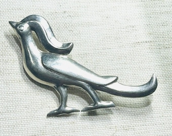 Vntg Signed Casa Prieto Mexico Sterling Silver Quail Bird Brooch Pin 8.2 Gr 2.5”