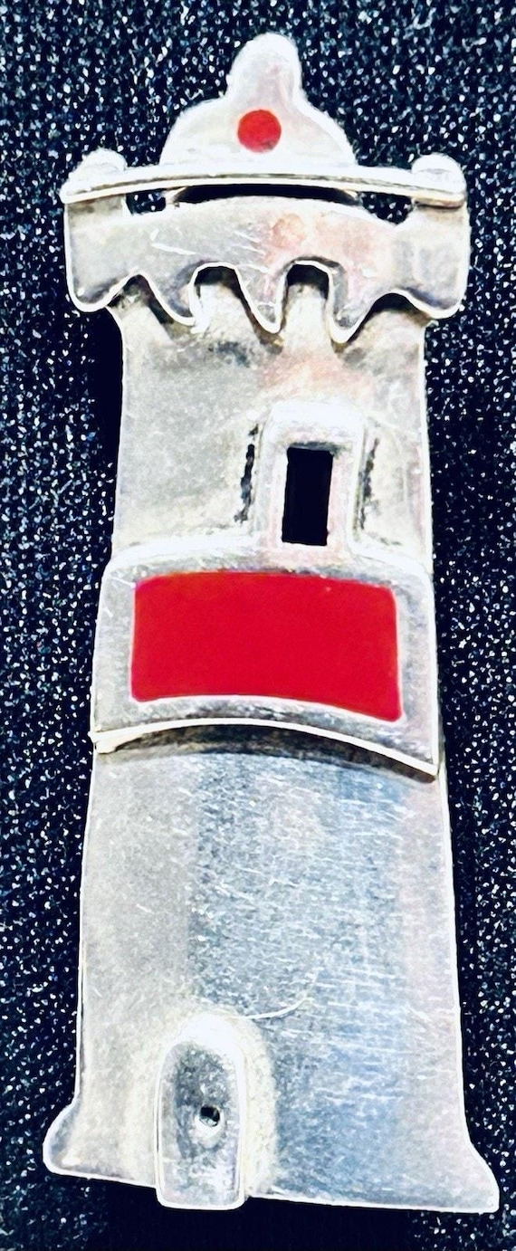 Vntg Signed AJH Mexico Sterling Silver Lighthouse Brooch Anne Jane Harvey 6.32 G