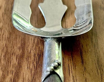 Vntg Mexican Sterling Rosewood Serving Fork Utensil 66 Grams 11.25” Signed