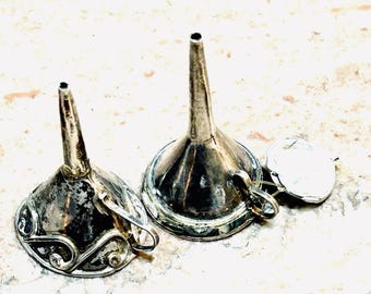Set Of 2 Sterling Silver Mini Funnels For Perfume Bottles Mexico