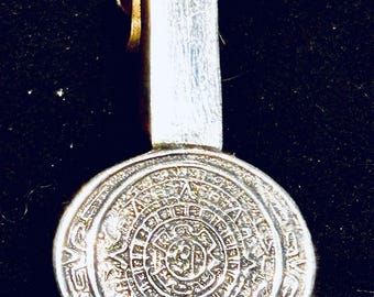Vintage Mexiko Sterling Silber Azteken Maya-Kalender Krawattenklammer Bar gestempelt 6,81 Gr
