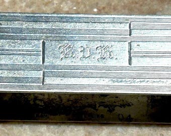 Vintage B&M Sterling Modernist Napkin Ring Horizontal Striped Front 36.28 G