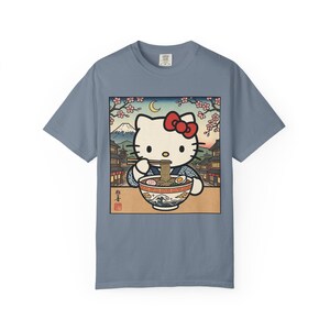 Hello Kitty Ramen Bowl T-Shirt | Japanese Ukiyo-e Style Tee | T-Shirt Comfort Colors Retro Meme Shirt Embarrassing Shirts Funny Graphic Tees image 9