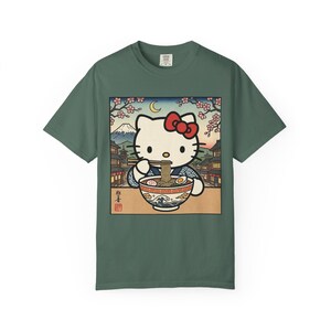 Hello Kitty Ramen Bowl T-Shirt | Japanese Ukiyo-e Style Tee | T-Shirt Comfort Colors Retro Meme Shirt Embarrassing Shirts Funny Graphic Tees image 8