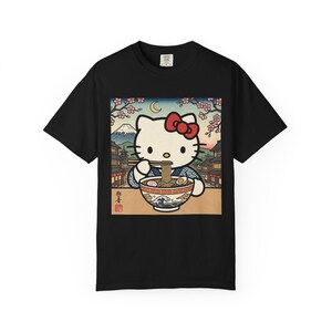 Hello Kitty Ramen Bowl T-Shirt | Japanese Ukiyo-e Style Tee | T-Shirt Comfort Colors Retro Meme Shirt Embarrassing Shirts Funny Graphic Tees image 11