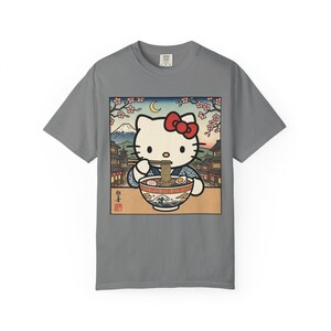 Hello Kitty Ramen Bowl T-Shirt | Japanese Ukiyo-e Style Tee | T-Shirt Comfort Colors Retro Meme Shirt Embarrassing Shirts Funny Graphic Tees image 6