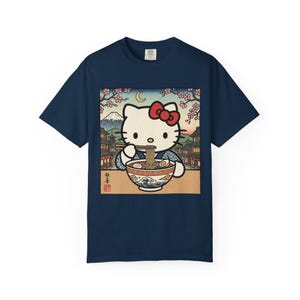 Hello Kitty Ramen Bowl T-Shirt | Japanese Ukiyo-e Style Tee | T-Shirt Comfort Colors Retro Meme Shirt Embarrassing Shirts Funny Graphic Tees image 10