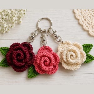 Modèle de porte-clés rose au crochet (pour les débutants) (Modèle PDF) image 3