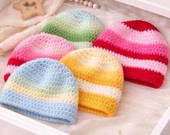 Beginner Crochet Baby Hat Pattern | Preemie NICU Beanie (PDF Pattern)