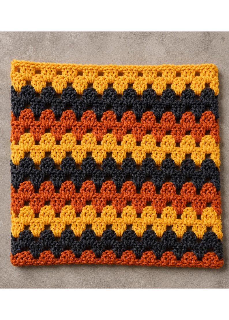 Beginner Granny Stripe Baby Blanket Pattern | Easy Crochet Blanket PDF image 12