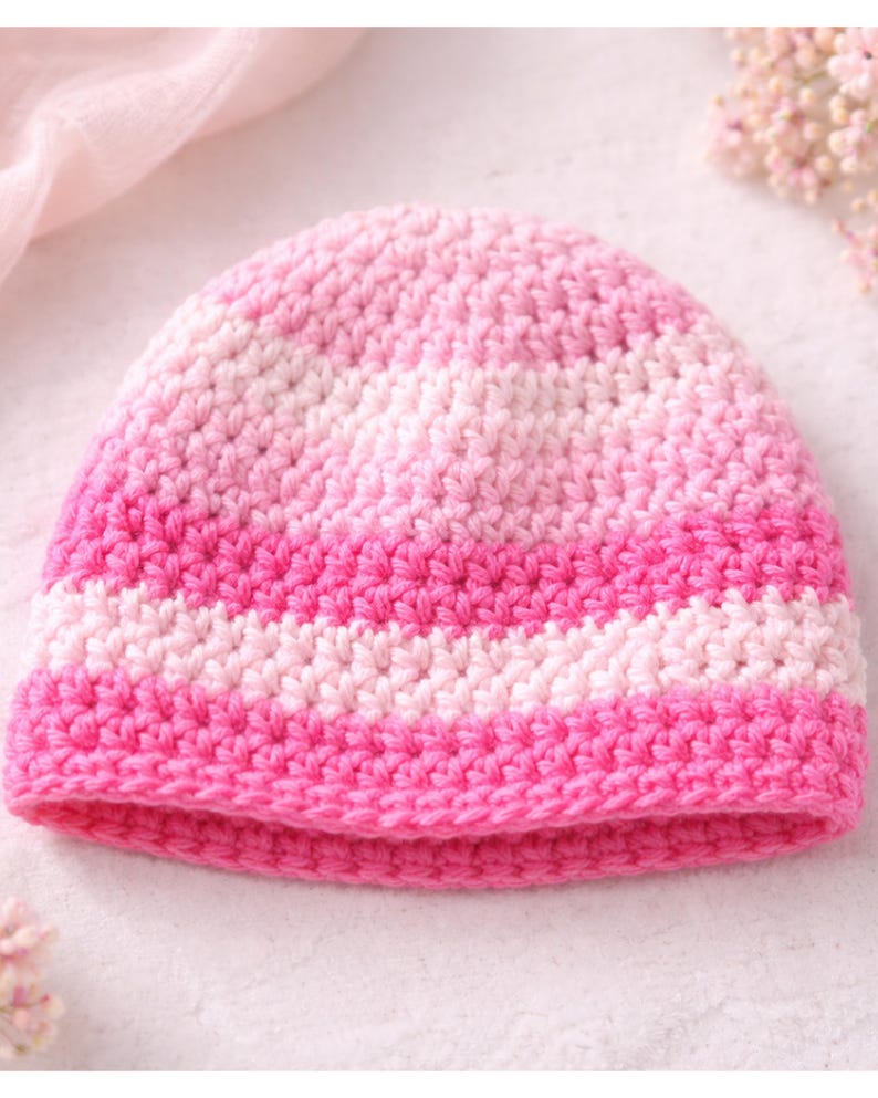 Beginner Crochet Baby Hat Pattern | Preemie NICU Beanie (PDF Pattern ...