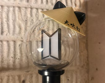 Parte del bastón de luz del sombrero de paja tradicional