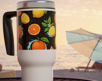 Citrus Fruit Pattern Travel Mug | Stainless Steel 14oz