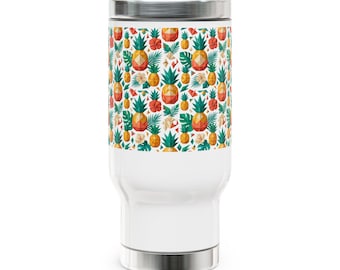 Pineapple Stainless Steel Travel Mug with Handle, 14oz