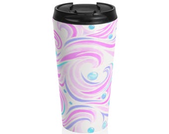 Tazza da viaggio in acciaio inossidabile Pink Ocean