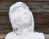 You Paint - Paper Mache quot Looking Up quot Girl Portrait Head Bust Form